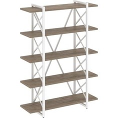 Стеллаж на регулируемых опорах-5 полок Riva Loft VR,L-MST,O-5,8V тиквуд темный/белый металл 120x40x165