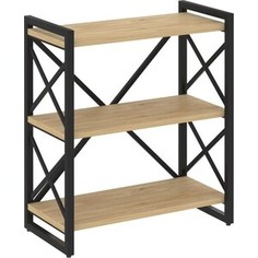 Стеллаж на регулируемых опорах-3 полки Riva Loft VR,L-MST,O-3,8 тиквуд светлый/черный металл 80x40x91