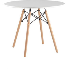 Stool Group Стол круглый Eames DSW D90 белый на деревянных ножках