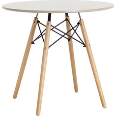 Stool Group Стол круглый Eames DSW D80 бежевый на деревянных ножках