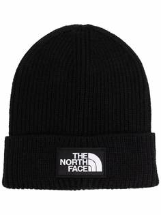 The North Face шапка бини в рубчик с нашивкой-логотипом