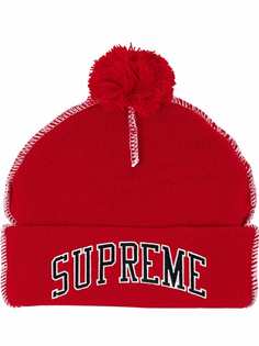 Supreme шапка бини с контрастной строчкой
