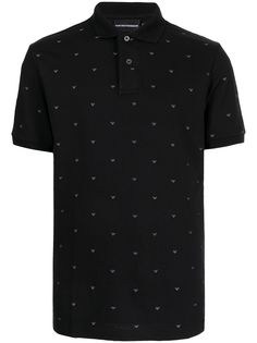 Emporio Armani рубашка поло с вышитой монограммой