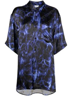 VETEMENTS рубашка Fluid Skulls с короткими рукавами
