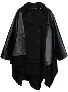 Comme Des Garçons Homme Plus двубортное пальто с контрастным кейпом