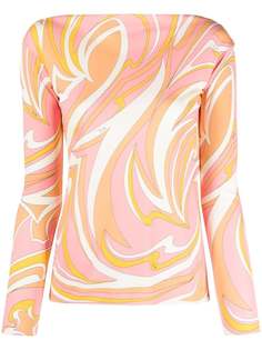 Emilio Pucci топ с длинными рукавами и принтом Vortici