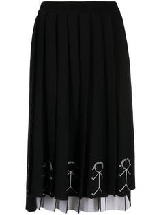 Thom Browne плиссированная юбка с вышивкой