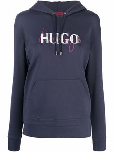 HUGO худи с кулиской и логотипом