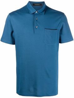 Ermenegildo Zegna рубашка поло с нагрудным карманом