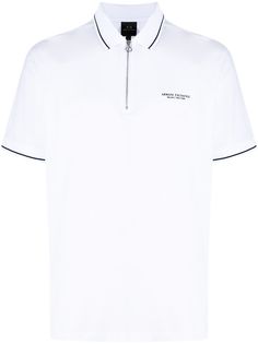 Armani Exchange рубашка поло на молнии с короткими рукавами