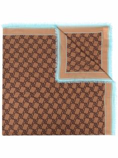 Fendi платок с бахромой и логотипом FF