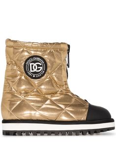 Dolce & Gabbana logo-patch padded boots