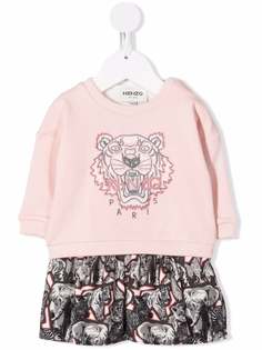 Kenzo Kids платье с длинными рукавами и логотипом