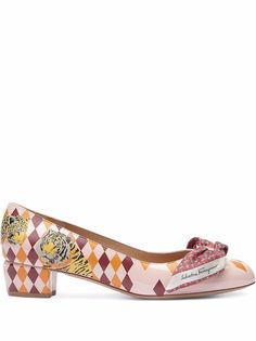 Salvatore Ferragamo туфли-лодочки Vara Bow Upcycled
