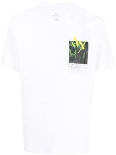 Armani Exchange футболка с графичным принтом и V-образным вырезом