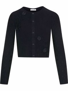 Oscar de la Renta кардиган с цветочной аппликацией