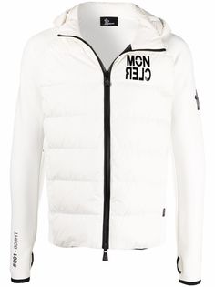 Moncler Grenoble пуховик с капюшоном и логотипом