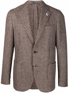 Lardini однобортный пиджак в клетку