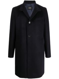 BOSS однобортное шерстяное пальто