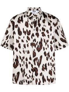 MSGM рубашка с короткими рукавами и анималистичным принтом
