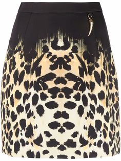 Roberto Cavalli юбка мини с леопардовым принтом
