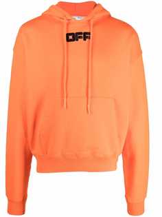 Off-White худи с кулиской и логотипом