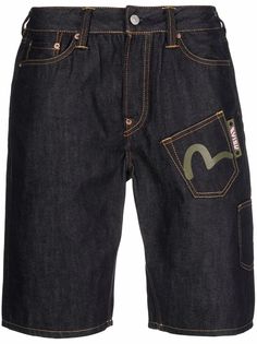 Evisu джинсовые шорты с логотипом