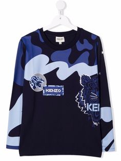 Kenzo Kids футболка с длинными рукавами и логотипом