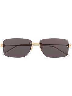 Bottega Veneta Eyewear солнцезащитные очки в прямоугольной оправе