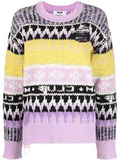 MSGM джемпер с вязки интарсия с логотипом
