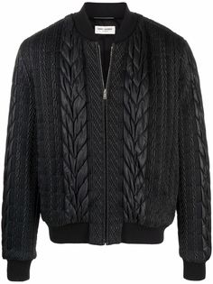 Saint Laurent куртка с эффектом фактурной вязки