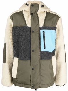 MSGM куртка в стиле колор-блок с капюшоном