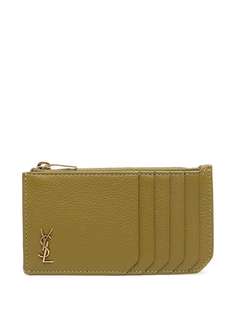 Saint Laurent картхолдер из зернистой кожи