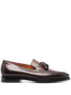 Santoni лоферы с миндалевидным носком и кисточкой