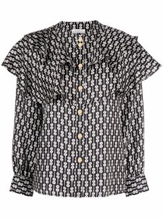 SANDRO шелковая блузка с оборками