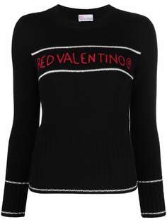 RED Valentino джемпер с круглым вырезом и вышитым логотипом