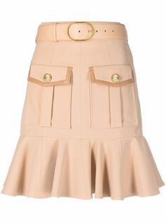 Elisabetta Franchi юбка с поясом и оборками