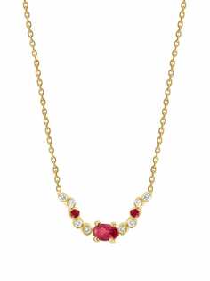 Gfg Jewellery колье Seraphina Wing из желтого золота с бриллиантами и рубином