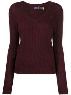 Polo Ralph Lauren джемпер фактурной вязки с V-образным вырезом