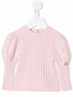 Miss Blumarine приталенный джемпер в рубчик