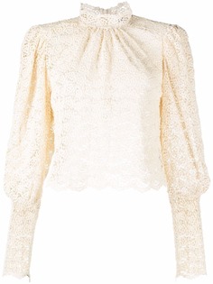 Isabel Marant кружевная блузка Emeline с высоким воротником
