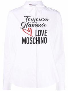 Love Moschino поплиновая рубашка с логотипом