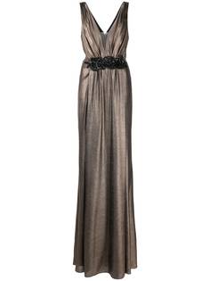 Marchesa Notte вечернее платье с глубоким вырезом