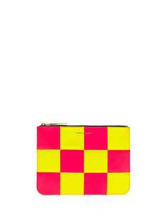 Comme Des Garçons Wallet Fluo Square zipped square pouch