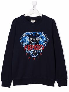 Kenzo Kids толстовка с вышивкой Elephant
