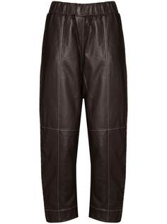 GANNI wide-leg leather trousers