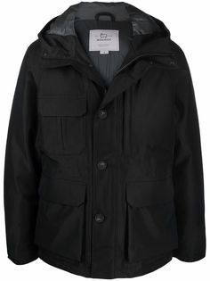 Woolrich hooded button-up down jacket