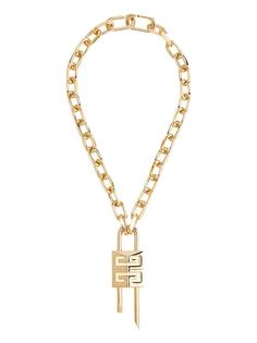 Givenchy GIV GLD CHAIN LOGO PADLOCK NKLC