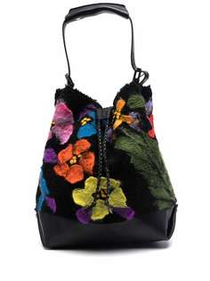 Numero 10 floral-knit leather bucket bag