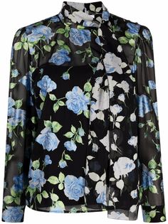 RED Valentino блузка с завязками и принтом